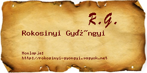 Rokosinyi Gyöngyi névjegykártya